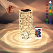 16 Colors Rose Diamond Table Lamp Light With Remote